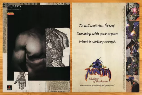1998 Ninja Shadow of Darkness PS1 Playstation 1 Print Ad/Poster Video Game Art