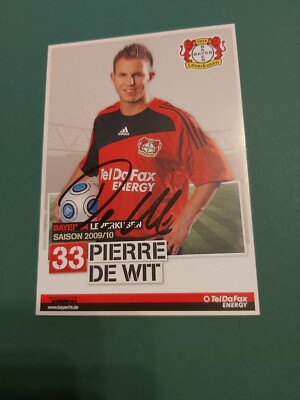 Bayer 04 Leverkusen, P. De Wit, 09/10, autograph card, football 