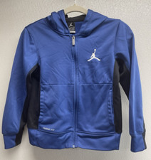 Jordan Blue and Black Hooded Jacket. Youth Small Therma-Fit Zip up Jacket.