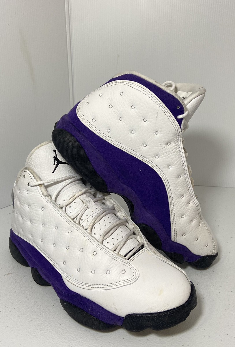 Nike Air Jordan 13 XIII Retro Lakers Shoes Men White Purple Nike Air Jordan 13 XIII Retro Lakers Shoes Men White Purple