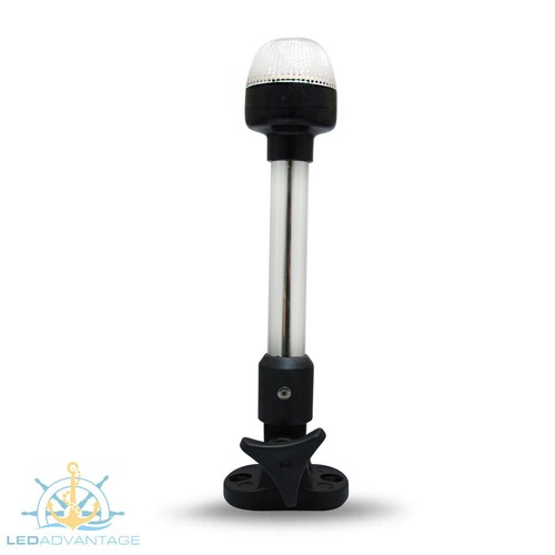 Barco de 12 V 230 mm 9" Luz de anclaje TODO REDONDO plegable poste de conducción navegación Luz LED - Imagen 2 de 3