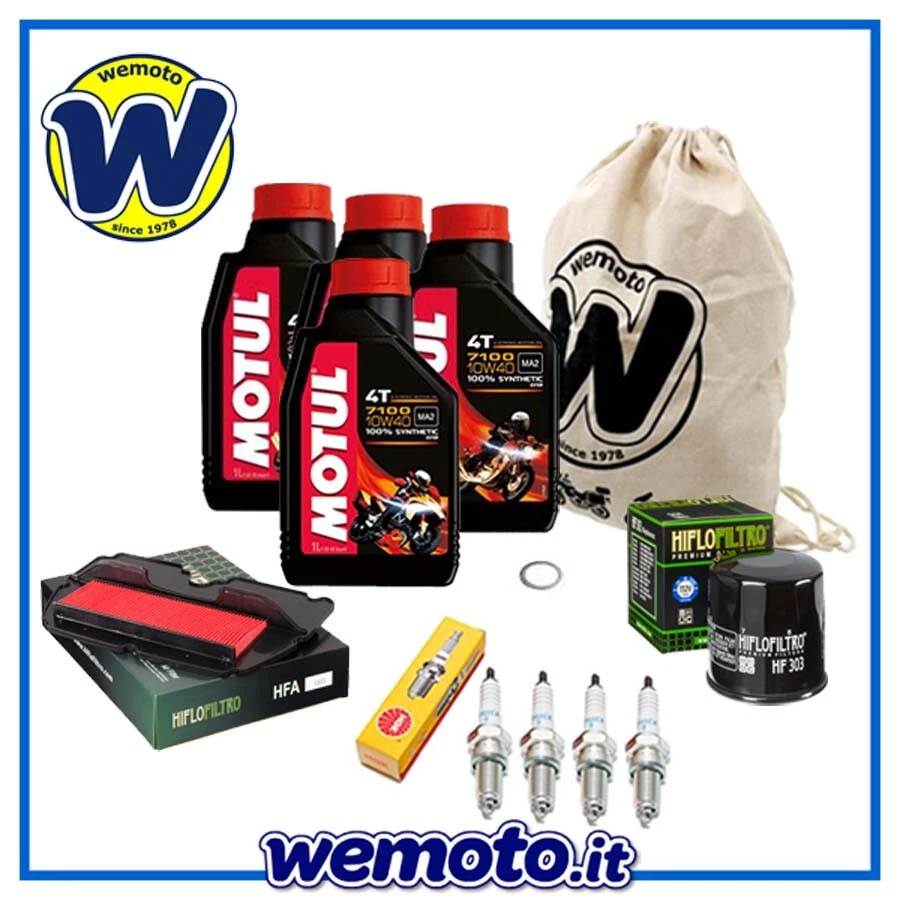 Kit tagliando Olio MOTUL 7100 filtri candele per Moto Honda CBR900 RR 1992 1995