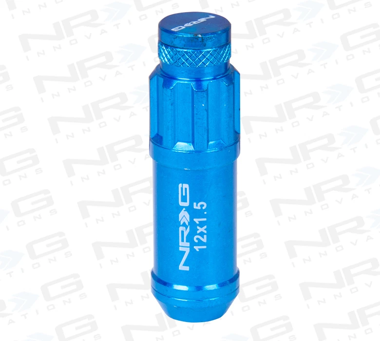 NRG СТАЛЬ РАСШИРЕННЫЙ ЗАМОК ЗАЖИМНЫЕ ГАЙКИ И ПЫЛЕЗАЩИТНЫЙ КОЛПАЧОК КРЫШКА КОМПЛЕКТ 12 X 1,5 СИНИЙ (комплект из 20) - Изображение 4 из 4
