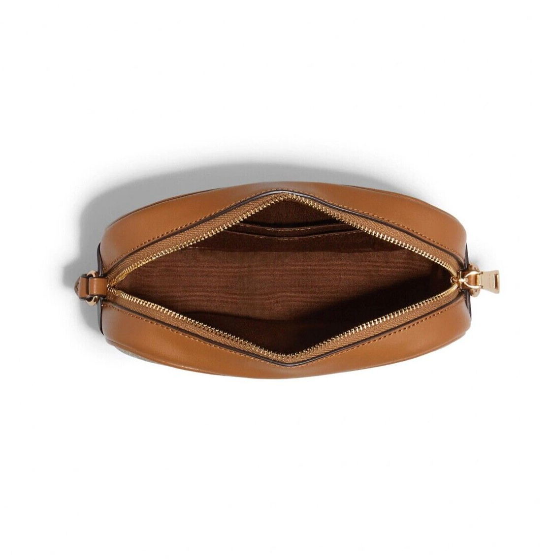 COACH JAMIE Wristlet Light Khaki Signature Canvas Saddle Leather CA718