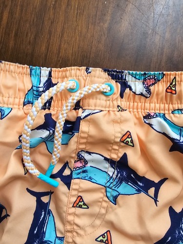 boys orange blue shark swim shorts 14/16 - Picture 3 of 6