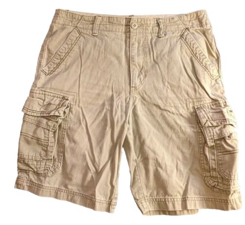 Unionbay Shorts Mens Cargo Khaki Size 34 Outdoor Hiking Flat Front Summer  - Picture 1 of 9