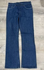 Vtg Levis 517-0913 Indigo Denim Jean Bell Bottom Orange Tap Size 34 Made in USA