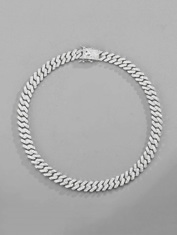 Cadenas de Titanio en Plata 925 Para Hombre Mujer Unisex Cadena Cubana Joyería Foto 3 de 4