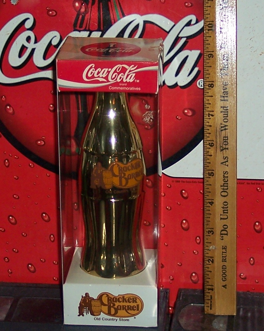 限定1998本シリアル入 98年フランスW杯 コカコーラ ゴールドボトル 箱付 1998 CRACKER BARREL OLD COUNTRY STORE 8OZ GOLD CHROME PLATED COKE