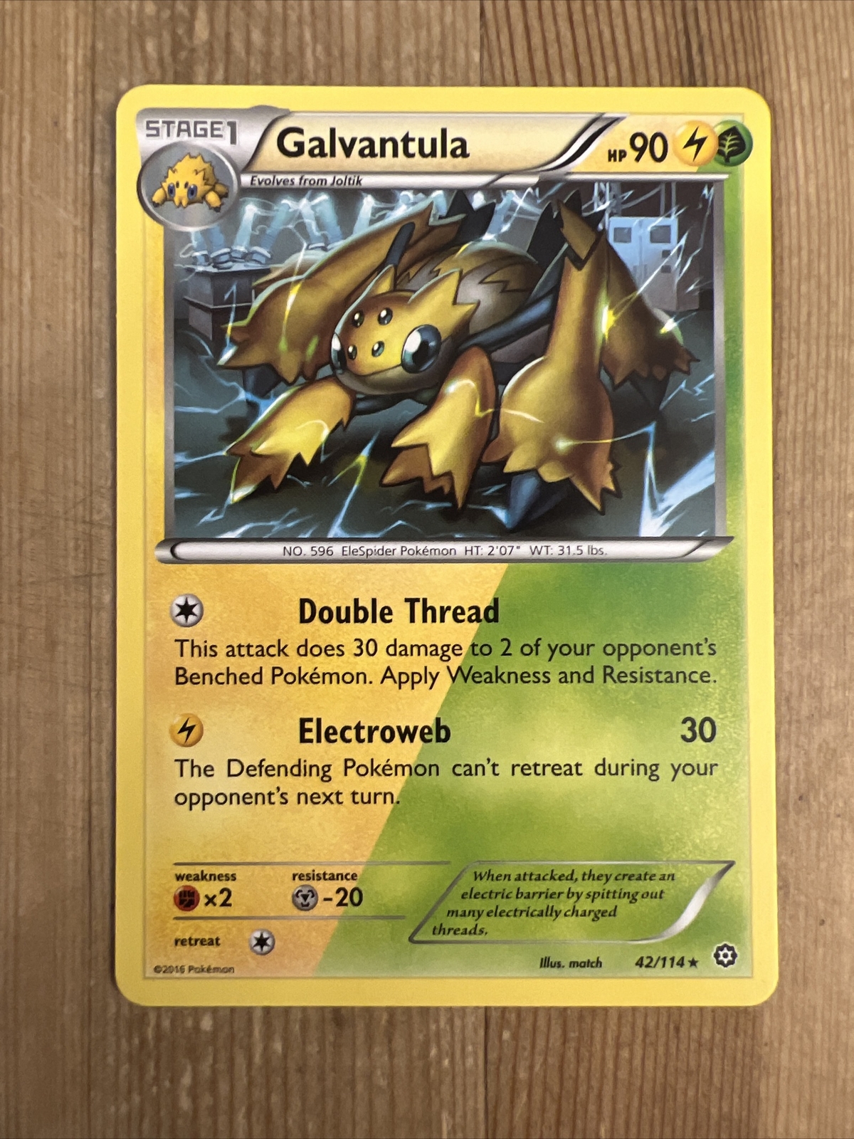 Pokémon TCG Galvantula Steam Siege 42/114 Regular Rare NM