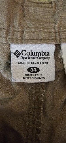 Columbia Herren Shorts Khaki Größe 34, Outdoor Sommer leicht beige Taschen - Bild 5 von 9