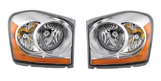 Set Headlights Right + Left H13 for Dodge Durango 2006-2007 Silver-Matte