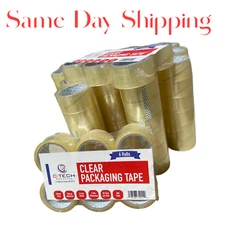 C-Tech Clear Sealing Packing Tape Box Shipping 2 mil 2" x 55 Yards Per Roll
