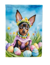 Miniature Pinscher Easter Garden Flag