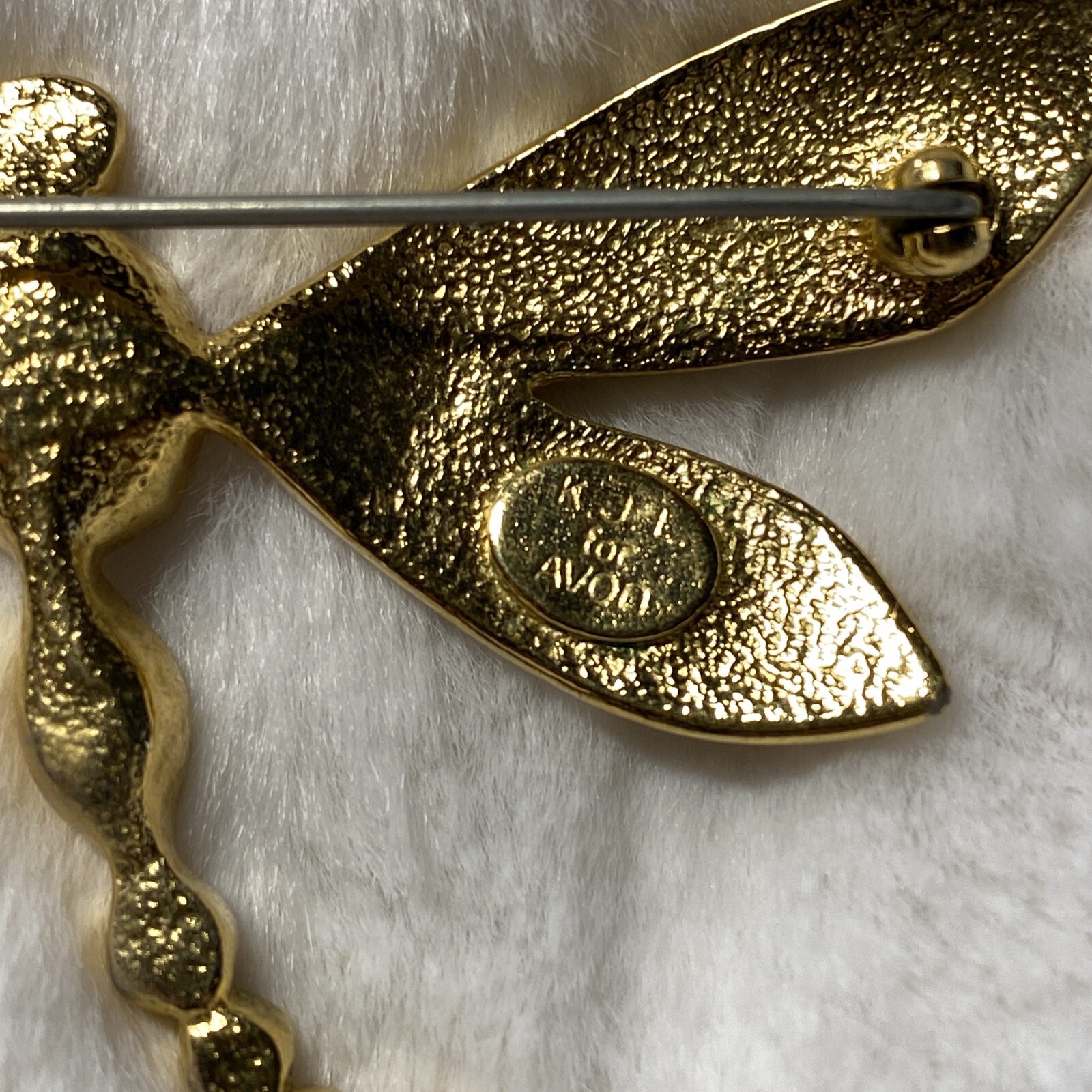 Vtg KJL Kenneth J Lane Avon Dragonfly Brooch  Mar… - image 3