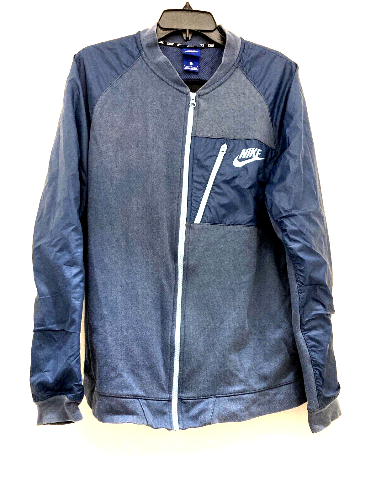 Nike Bomber Jacket Mens Large Blue Destroyer Varsity Style Full Zip-image