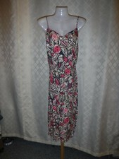 Sleeveless Tank  Dress MD Gap Multi color- Beige Pink 100% rayon ,Midi NWT