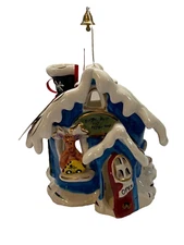 Blue Sky Clayworks Christmas Jingle Bell Toy Repair Shop Tealight Candle Holder