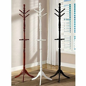 Solid Wood Constructed Traditional Style White Finish Coatrack (848702017380)