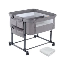 MTWML Twin Bassinet for 2 Babies,Portable Twins Crib with Storage Bag and Rep...