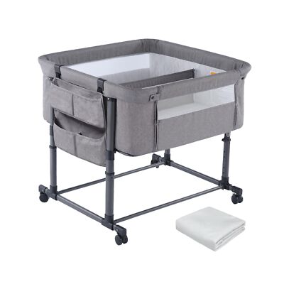 MTWML Twin Bassinet for 2 Babies,Portable Twins Crib with Storage