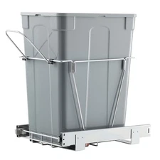 35QT Pullout Waste Container Under Cabinet Kitchen Garbage Bin Trash Can