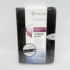 Livescribe Dot Paper UnLined Journals Black 2 Pack 100 Sheet 5.5 x 8.25 SEALED