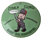 Vintage Gun Sign - Ithaca Firearm Sales Porcelain Gas Oil Pump Advertising Sign