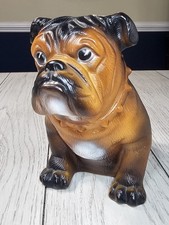 RARE Vintage Mack Trucks Bulldog Dog Plastic Piggy Bank Original PLUG STAMPED