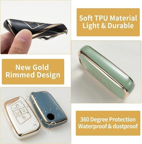 Key Fob Cover with Keychain, Key ShellCover Holder for Tiguan Atl  Color: Blue - Picture 3 of 6