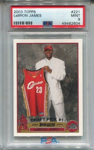 2003 Topps LeBron James Rookie Card PSA 9 MINT Graded Basketball #221