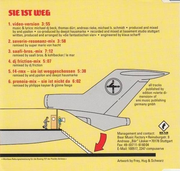 Die Fantastischen Vier – Sie ist weg (1995) [Maxi CD] sehr gut (0690) - Bild 3 von 4