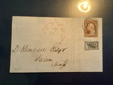 3LB2 US Carriers stamp,  Scott #3LB2  Penny Post, Boston + #11 . COVER