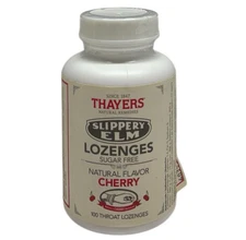 Thayers Slippery Elm Throat Lozenges Sugar Free Cherry COLLECTIBLE Sealed 1/21