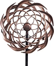 Copper Wind Spinner Kinetic Outdoor Lawn Garden Decor Patio Stake Yard Metal Art