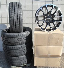 22 New Ram 1500 6 Lug Machined Black Set Of 4 Wheels 285-45-22 Tires Cv67