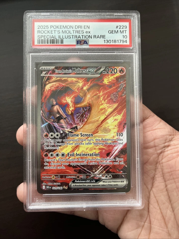 PSA 10 Team Rocket’s moltres ex Special Illustration Rare - Image 2 of 2