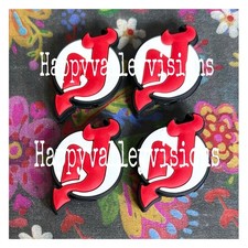 4 Piece NEW JERSEY Hockey Team Silicone Focal Beads DIY Jewelry Pens Sports