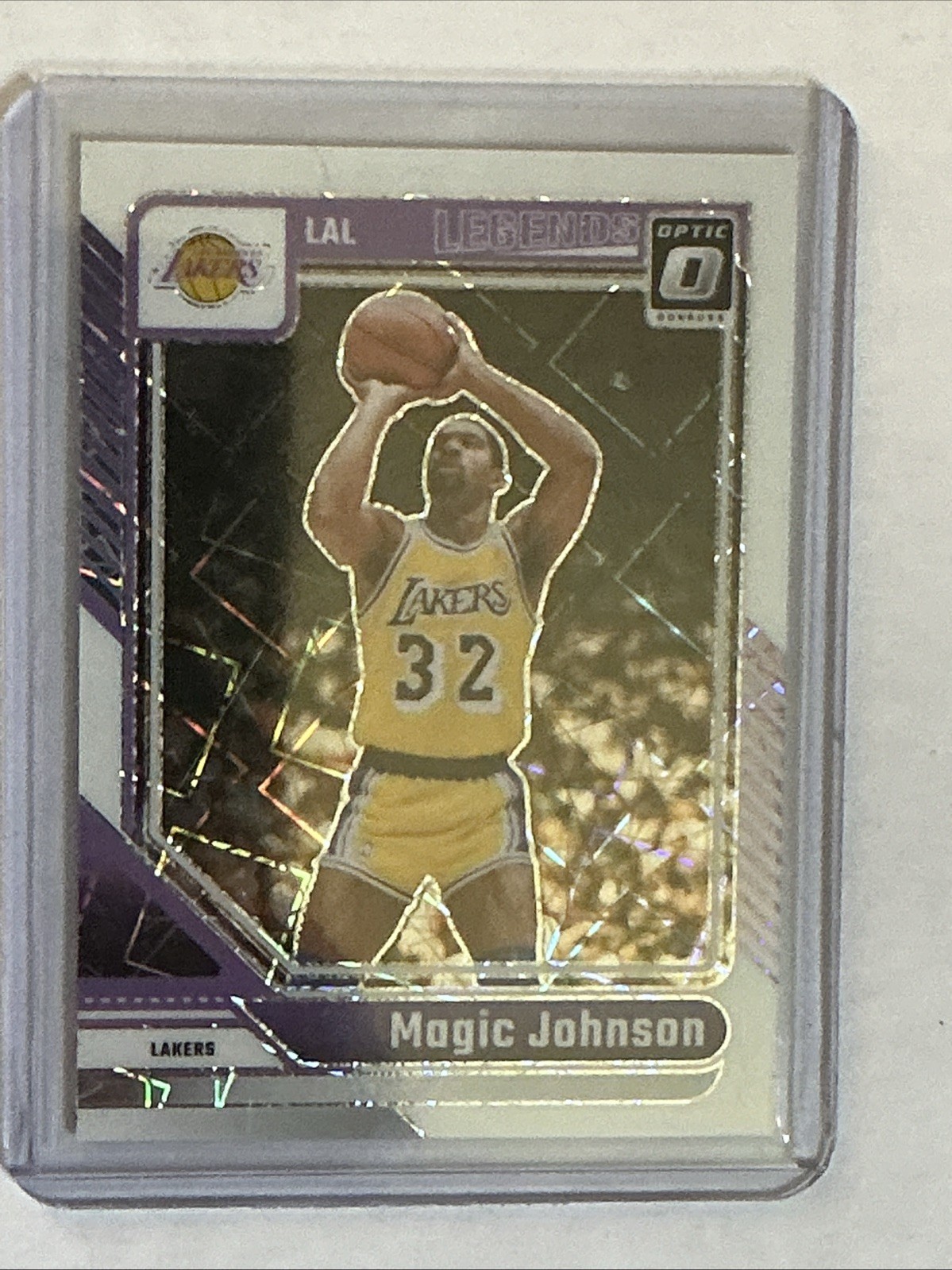 MAGIC JOHNSON 2024-25 LEGENDS WHITE VELOCITY PRZM 8/59 PANINI DONRUSS OPTIC #239