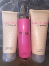 Isaac Mizrahi Fabulous 3PC Body Mist 8oz Body Lotion 6.7oz Shower Gel 6.7oz NEW