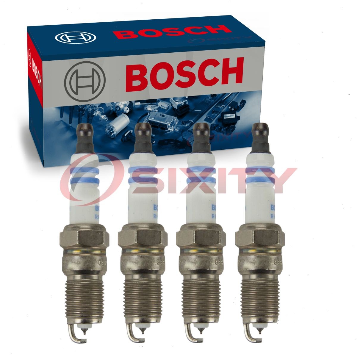 4 pc Bosch Double Iridium Spark Plugs for 2004-2005 Mazda 3 2.0L 2.3L L4 df