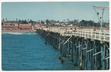 OCEANSIDE CA Postcard THIRD STREET PIER Year Round Fishing SAN DIEGO COUNTY