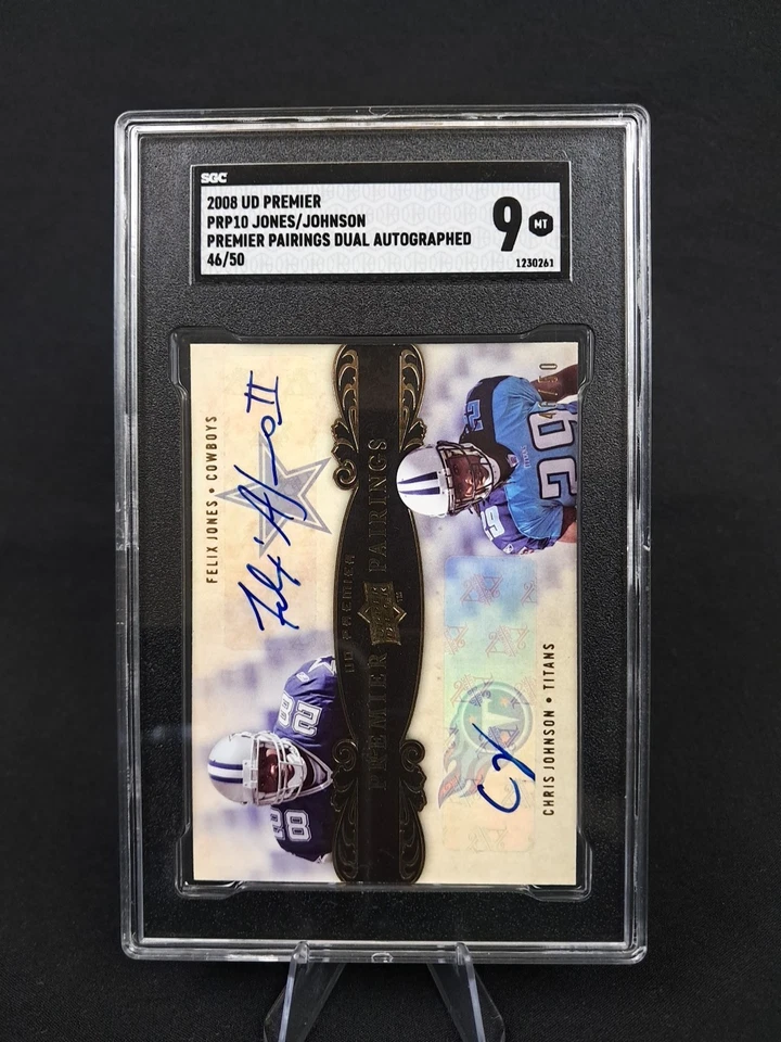 2008 UD Premier #PRP10 Chris Johnson Felix Jones Premier Pairings /50 SGC 9 - Image 2 of 4