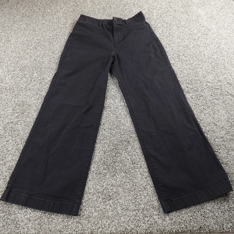 Gap Pants Womens 10 Black Chino Trouser High Rise Wide Leg Baggy Stretch Grunge - Image 2 of 4