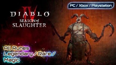  Diablo 4 SEASON 12 Season of Slaughter  ALL RUNES IGNI BAC LITH RUNE PACKS 