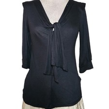 Banana Republic Black V Neck Blouse Size Small