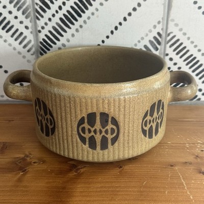 Vintage Flame N Frost Ovenproof Stoneware Casserole Dish w Handles