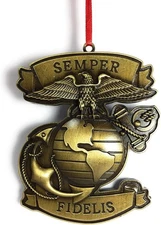 United States Marine Corps Semper Fidelis Christmas Tree Ornament 