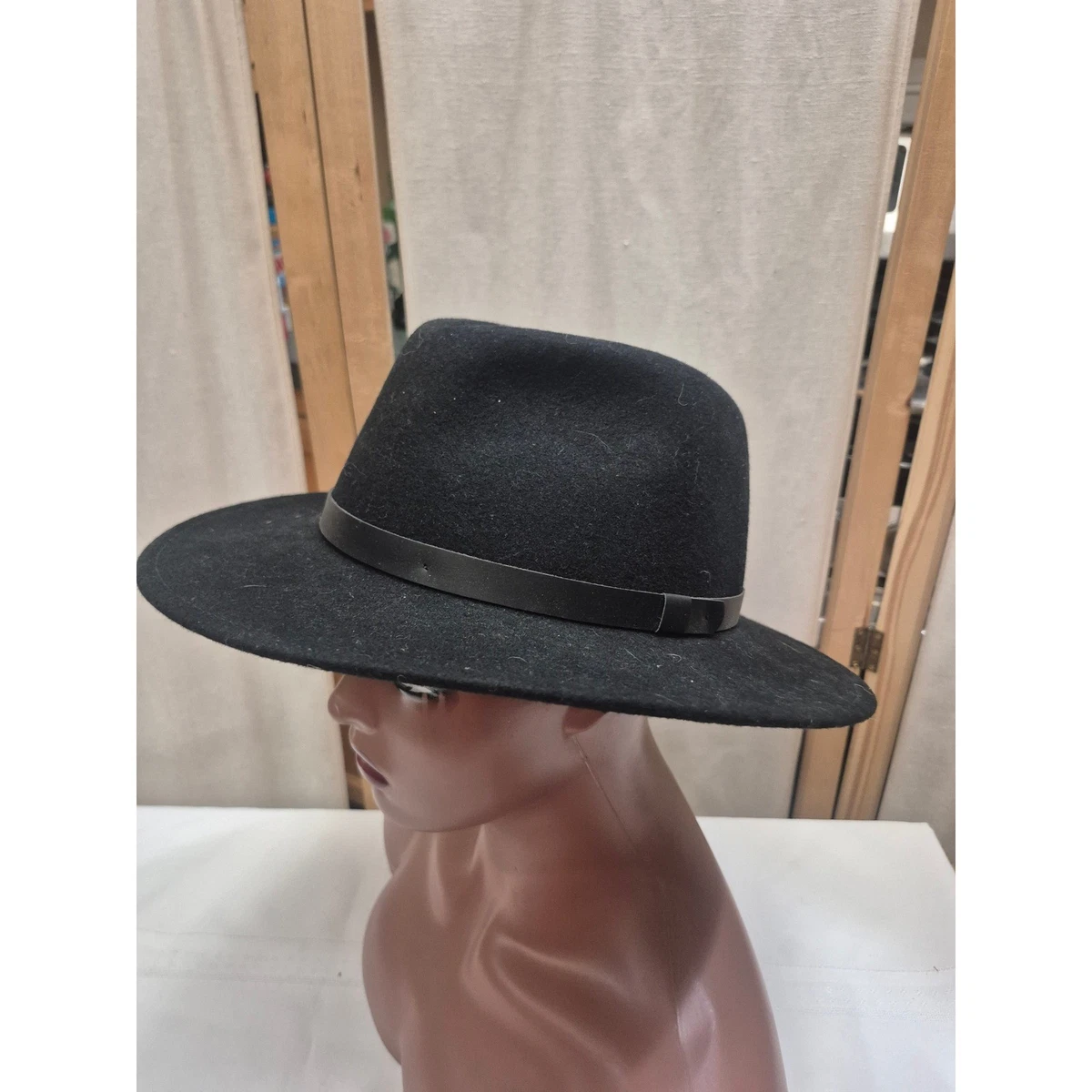 Sombrero Fedora Bigalli Negro 100% Lana Fieltro Repelente al Agua Hecho en Ecuador Grande