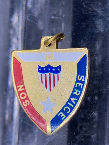 WW1 or WW2 12k gold filled pendant SON IN SERVICE Military pendant by CHAPEL